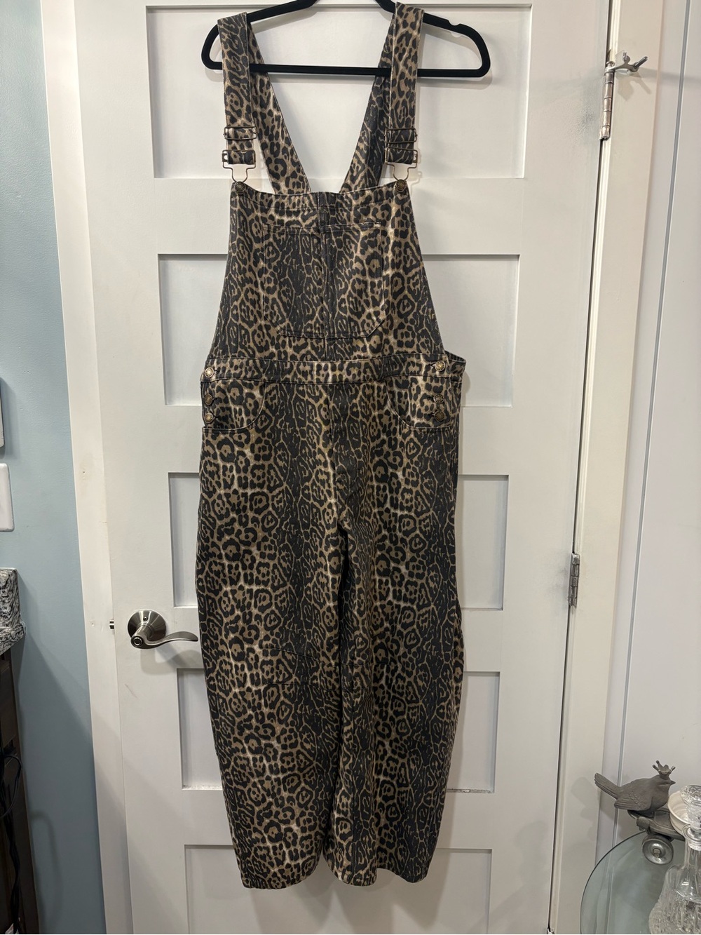 GiGiO Leopard Print Barrel Leg Overalls